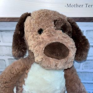 Spark Create Imagine Plush PUPPY DOG Floppy Soft Minkey Swirl Eye Patch Brown